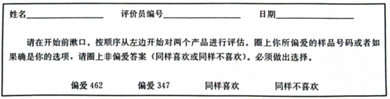 感官评价6:偏爱检验3